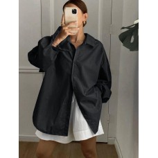 Рубашка с декоративной спинкой черный