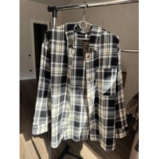 Комфортная базовая рубашка в клетку черно-серый