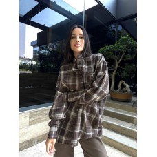 Рубашка оверсайз унисекс (Фланель) шоколад