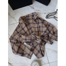 Базовая рубашка с длинным рукавом в клетку коричневый