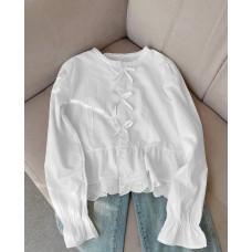 Нежная рубашка с кружевом белый