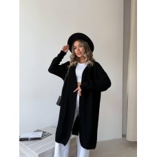 Теплый кардиган с узором черный