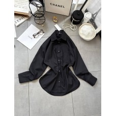 Базовая рубашка на пуговицах (хлопок) черный