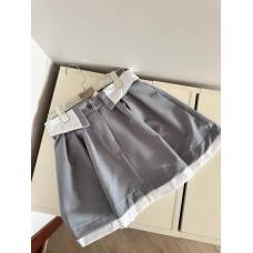 Базовая мини юбка (Костюмка+коттон) серый