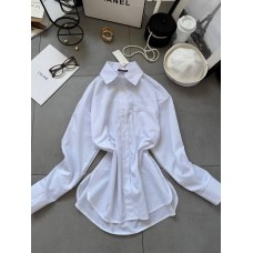 Базовая рубашка на пуговицах (хлопок) белый