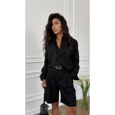 Рубашка классического кроя с длинным рукавом черный