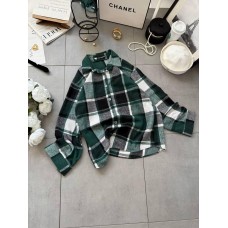 Базовая рубашка в клетку на пуговицах (фланель байка) зеленый