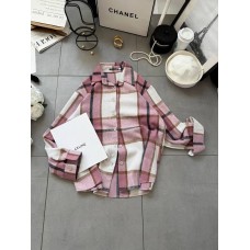 Базовая рубашка в клетку на пуговицах (фланель байка) розовое молоко