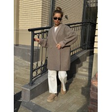 Кардиган свободного кроя на пуговицах серый