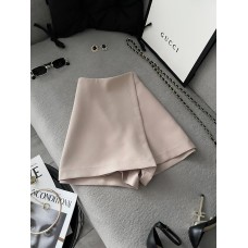 Юбка-шорты на запах из костюмки бежевый