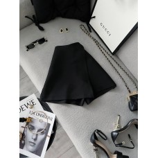 Юбка-шорты на запах из костюмки черный