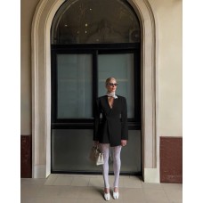 Удлиненный пиджак на запах без подкладке черный