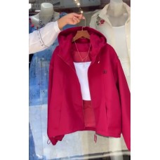 Женская ветровка с карманами на подкладке (Плащевка) красный