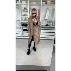 Женская куртка-пальто на завязках мокко