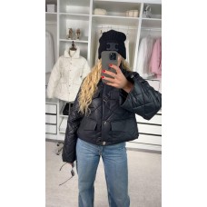 Стеганая куртка женская из плащевки черный