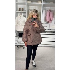 Короткая Куртка стеганая с двух сторон (плащевка) мокко