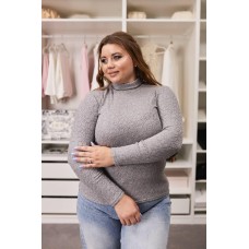 Женский гольф из фактурной Ангоры серый