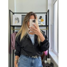 Ветровка на молнии из плащевки черный