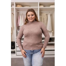 Женский гольф из фактурной Ангоры коричневый