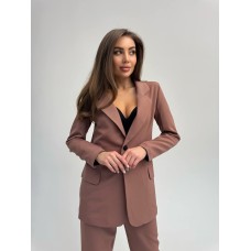 Женский модный пиджак на подкладке мокко