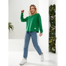 Универсальный базовый лонгслив из двунитки зеленый