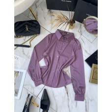 Элегантная рубашка с длинными рукавами с манжетами темная пудра