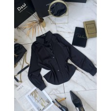 Элегантная рубашка с длинными рукавами с манжетами черный