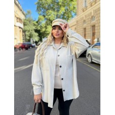 Рубашка на пуговицах вельветовая оверсайз батал грейдж