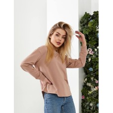 Универсальный базовый лонгслив из двунитки беж