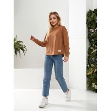 Универсальный базовый лонгслив из двунитки капучино