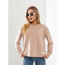 Универсальный базовый лонгслив из двунитки пудра