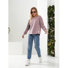 Универсальный базовый лонгслив из двунитки сирень