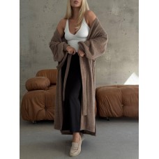 Кардиган широкий oversize крой с поясом (альпака) мокко