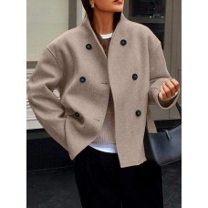 Кашемировое пальто без подкладки на пуговицах беж