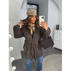 Кардиган с длинным широким рукавом (ангора «травка») шоколад