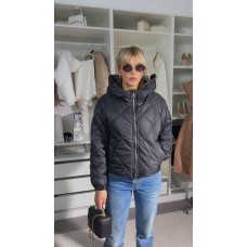 Женская короткая Куртка на молнии (подкладка) черный