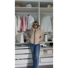 Женская короткая Куртка на молнии (подкладка) бежевый