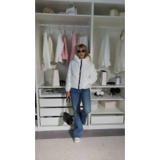 Женская короткая Куртка на молнии (подкладка) молоко