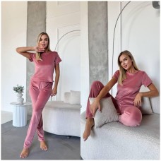 Плюшевая пижамка 3в1 футболка+шорты+штаны фреза