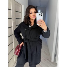 Женский флисовый кардиган свободного кроя черный