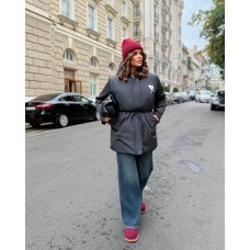 Женская куртка-парка с мехом черный