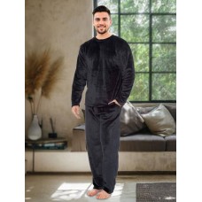 Пижама теплая унисекс Кофта+штаны (двухсторонний плюшик) черный