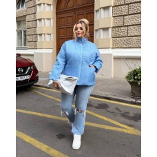 Универсальная курточка с оригинальным узором голубой