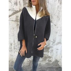 Удлиненный кардиган-пончо свободного кроя на молнии графит