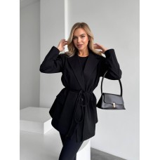 Кашемировый пиджак с плечиками черный