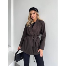 Кашемировый пиджак с плечиками шоколадный