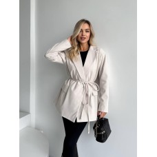 Кашемировый пиджак с плечиками бежевый