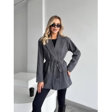 Кашемировый пиджак с плечиками серый