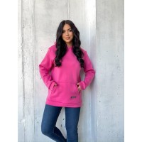 Практичный Батник с капюшоном малиновый