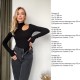 Женское боди с актуальным вырезом креп дайвинг черный